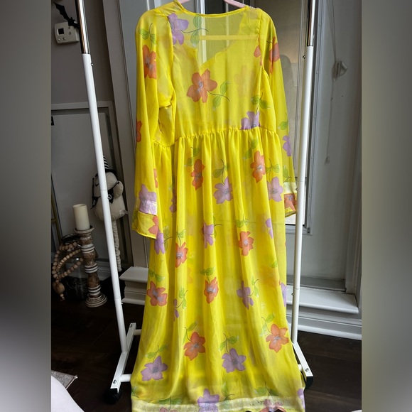 Vintage Floral Chiffon Duster Size XL - Picture 4 of 4